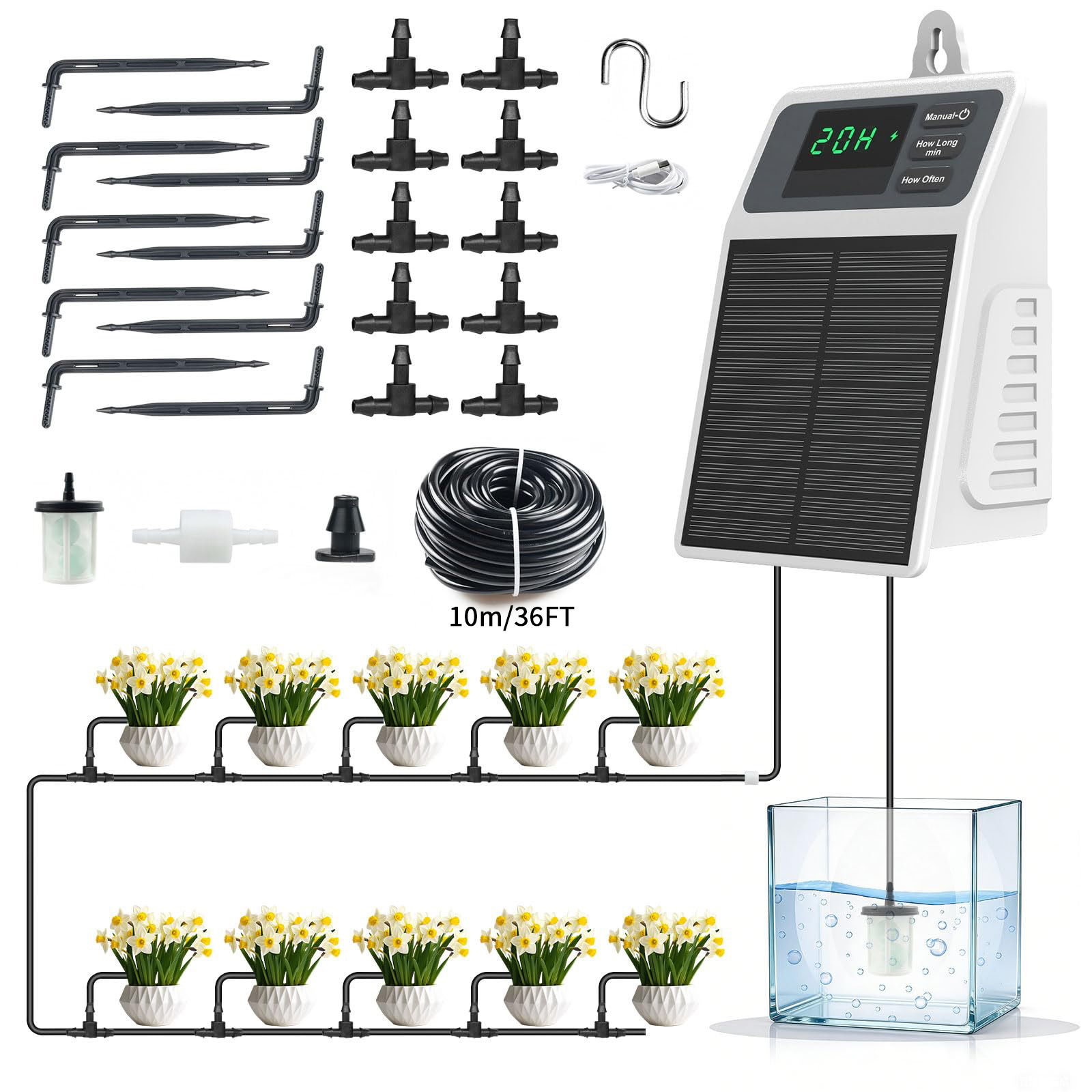 Yoocaa Smart Garden - Sistema di irrigazione solare a goccia