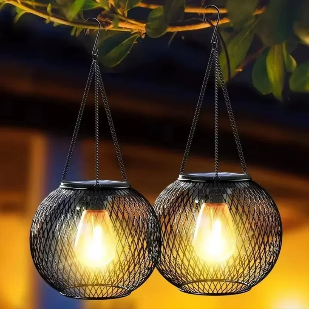 Smart Garden Ornaments - Lanterna Solare in Ferro Battuto, Sferica